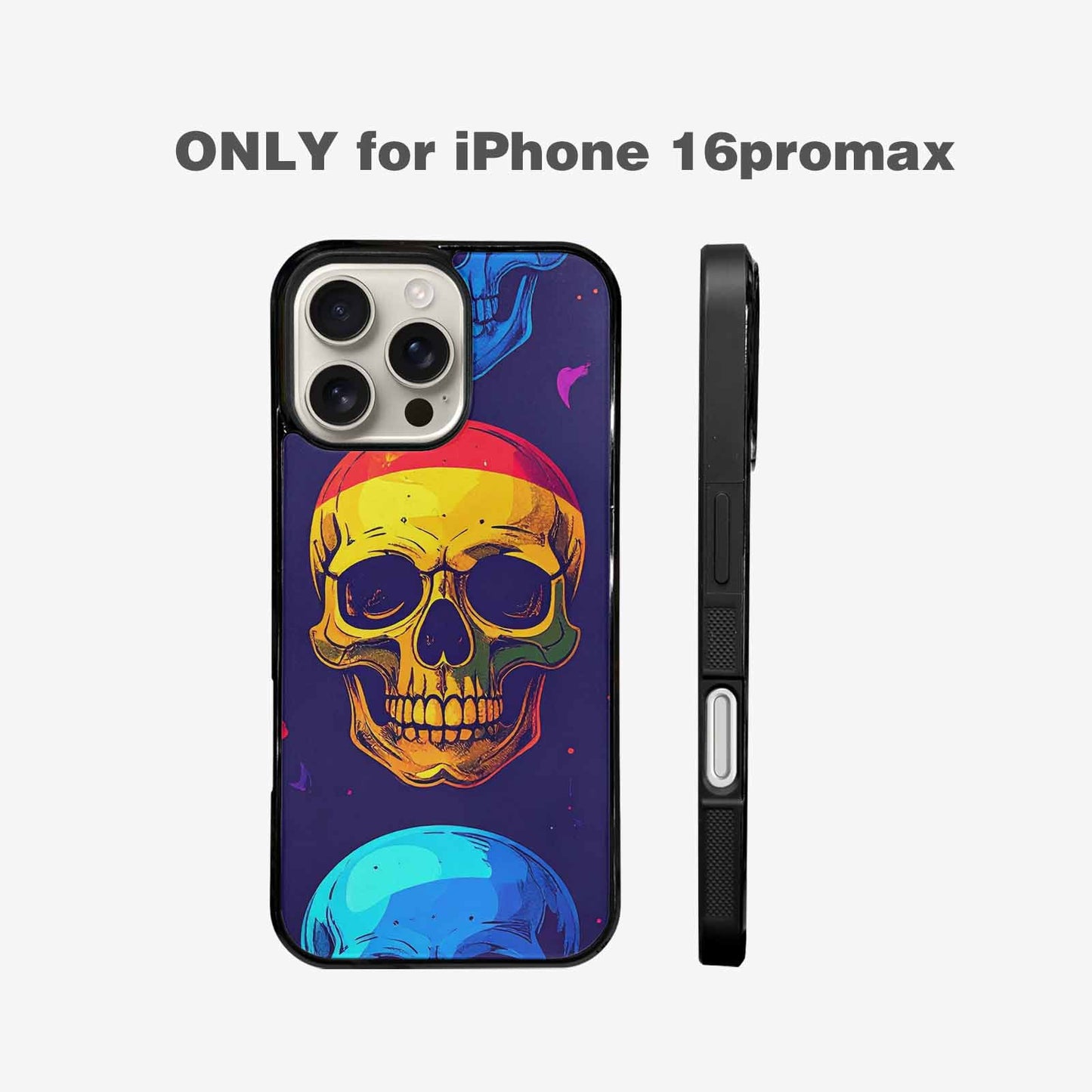 iPhone 16 Pro Max Case — Pride Flag Skulls Seamless Pattern Vibrant, Original Design Phone Case