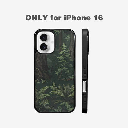 iPhone 16 Case — Seamless Pattern Ancient Redwood Forest Giant, Custom Art Phone Cover