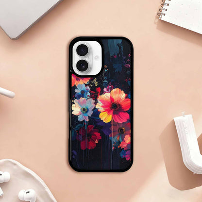 iPhone 17 Case — Shadowy Glitch Floral Pattern Floral, Custom Print Case Cover