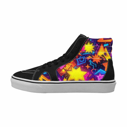 MEN'S 80s Retro Motif High Top Canvas Neon Fantasy Shoes