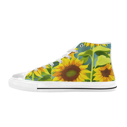 WOMEN'S Sunflowers Art 3 High Top Canvas Neon Fantasy Shoes