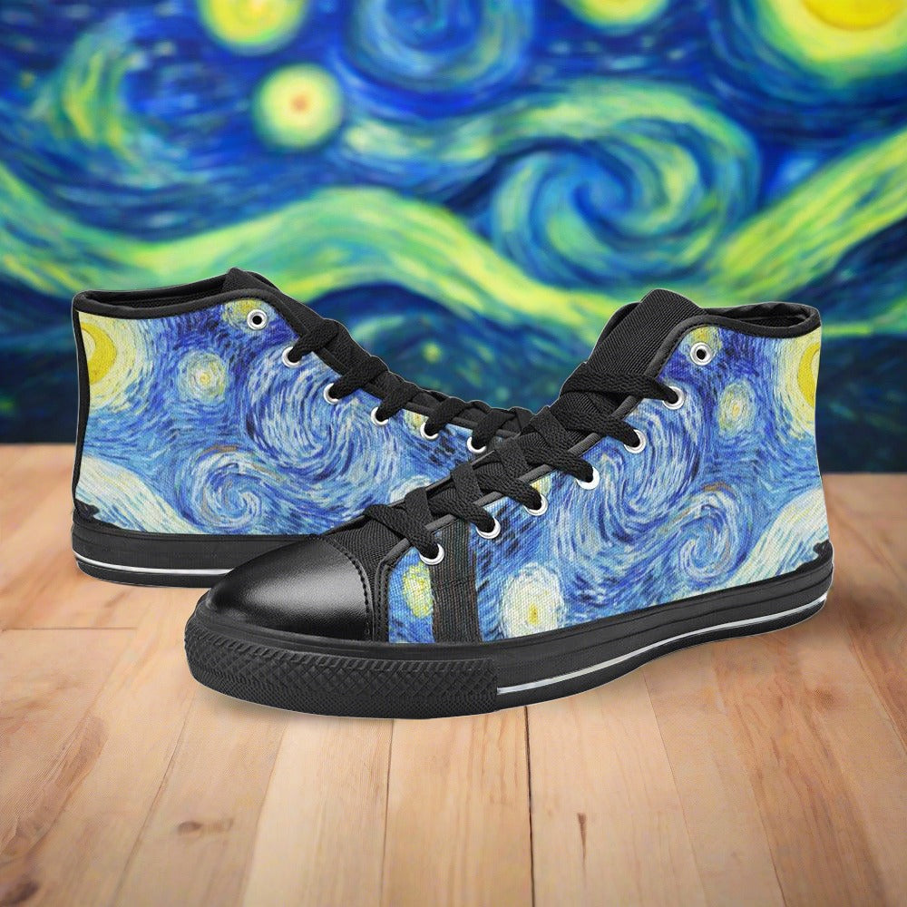 Mermaid Red Gold Custom Bold Art - Freaky Shoes