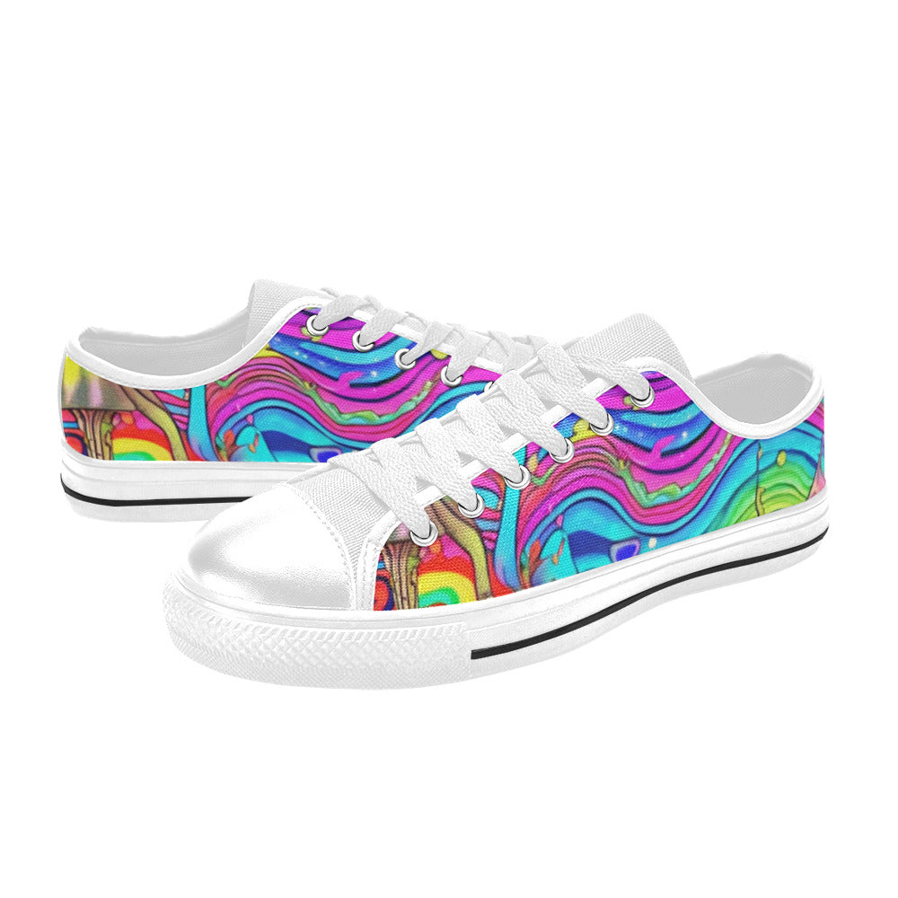 MEN'S Trippy Acid World Art Canvas Dreamcore Custom Sneakers