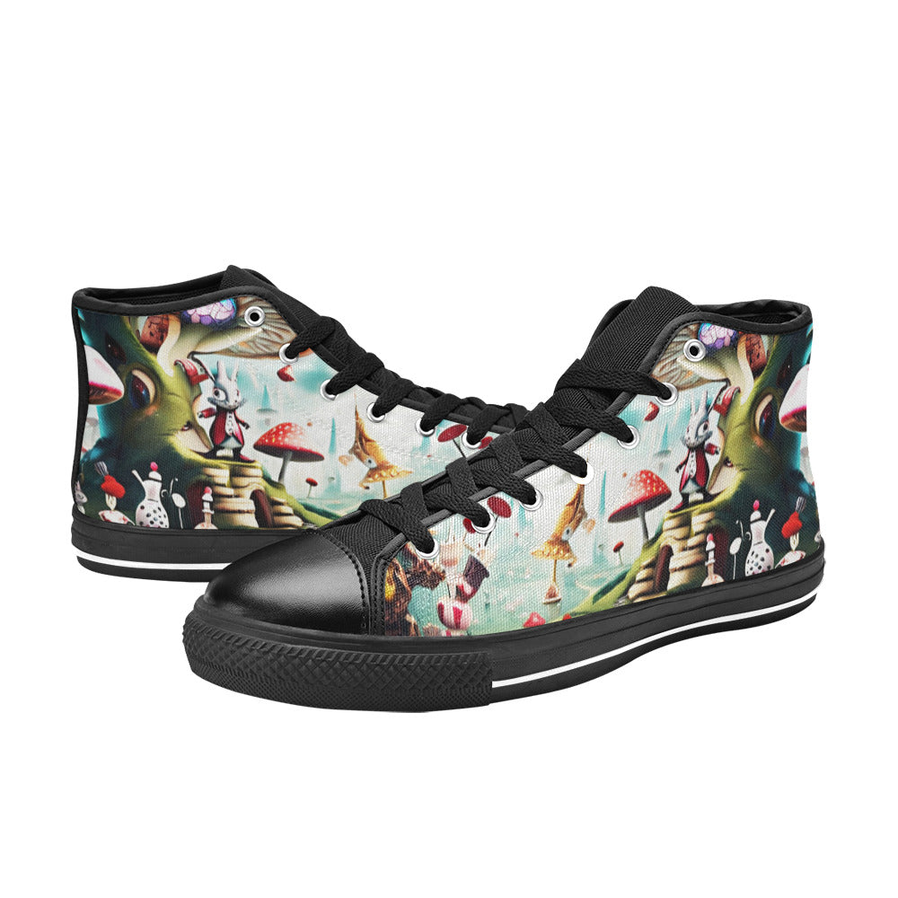 MEN'S Freaky World Wonderland Men’S High Top Canvas Dark Academia Custom Shoes