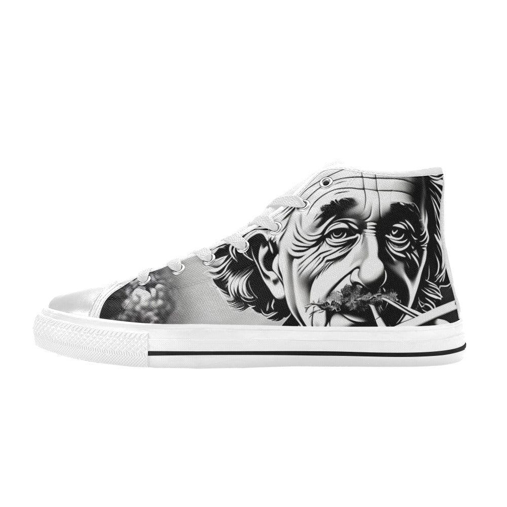 WOMEN'S 420 Einstein Art High Top Canvas Vibrant Chaos Custom Sneakers