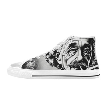 WOMEN'S 420 Einstein Art High Top Canvas Vibrant Chaos Custom Sneakers