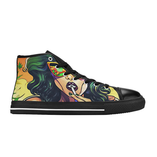 MEN'S Comic Book Art Woman High Top Canvas Aesthetic Custom Shoes