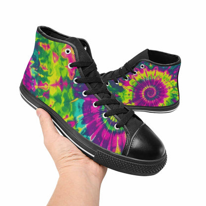 MEN'S Tie Dye - High Top Canvas Dark Academia Shoes