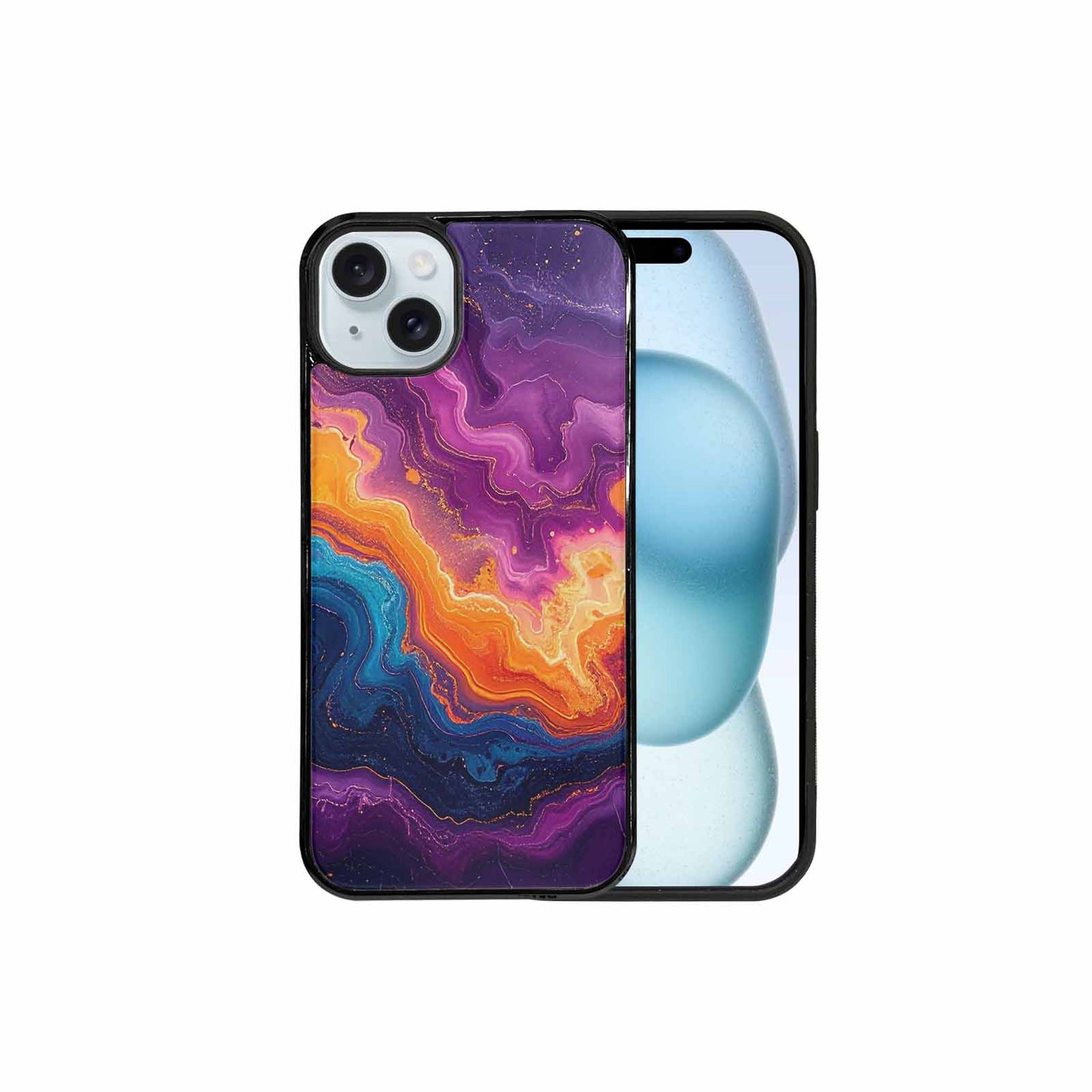 iPhone 15 Plus Case — Psychedelic Marble Tessellation, Personalized Phone Case