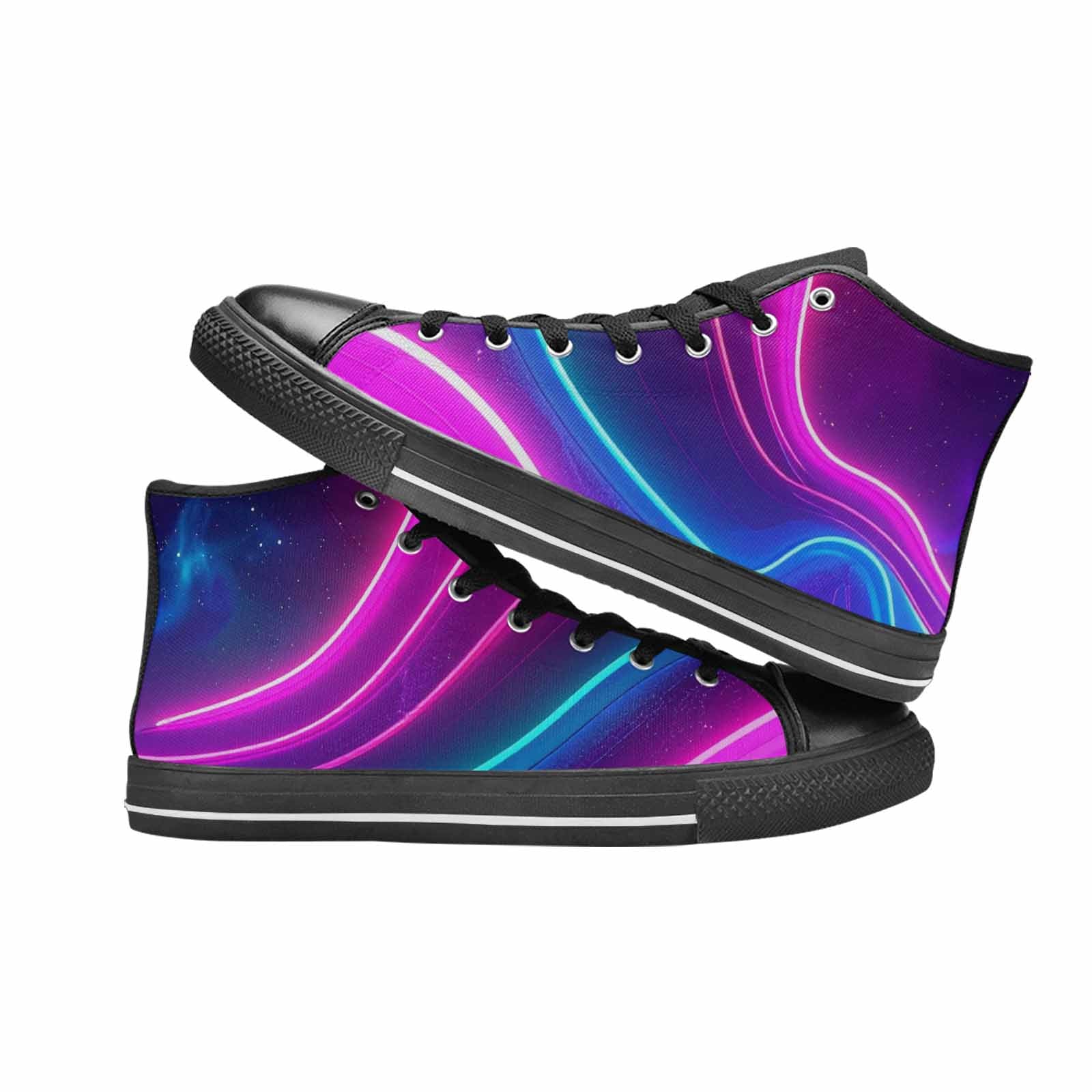 WOMEN'S 80S Neon Cartoon High Top Canvas Grunge Custom Shoes