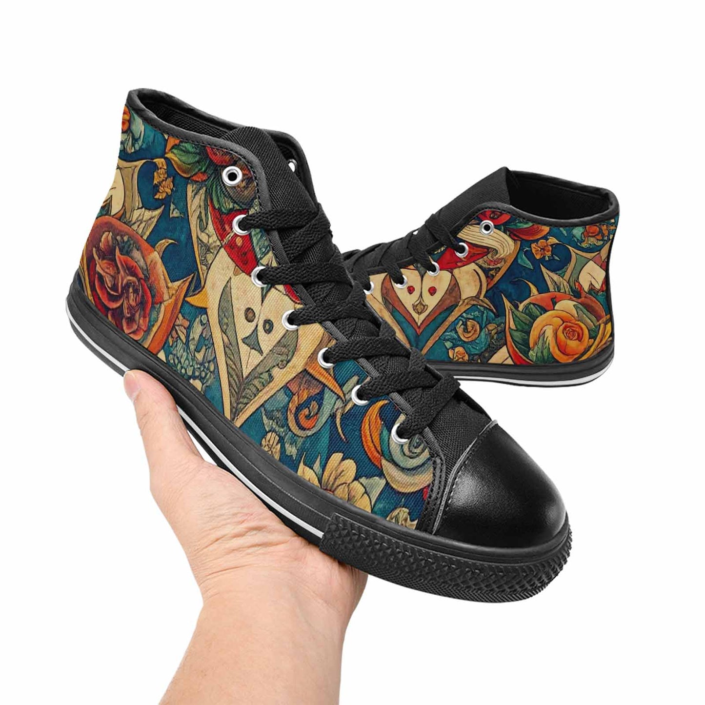 MEN'S Old School Tattoo High Top Canvas Grunge Sneakers