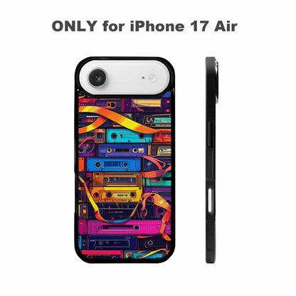 iPhone 17 Air Case — Retro Cassette Tape Pattern Hundreds Retro, Custom Printed Phone Case