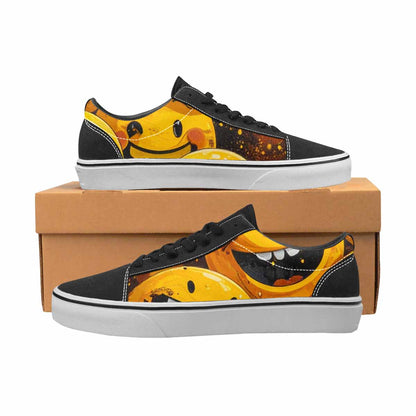 WOMEN'S Melting Moon Smiley — Lace-Up Canvas Dreamlike Custom Shoes