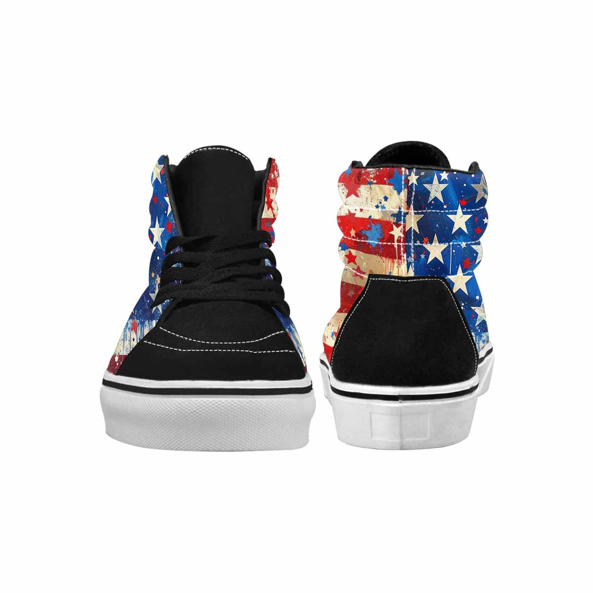 MEN'S Patriotic Stars Stripes High Top Canvas Melting Art Custom Sneakers