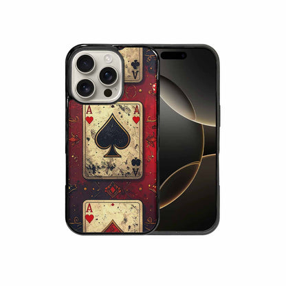 iPhone 16 Pro Case — Playing Card Suits Pattern Poker Chips, Custom Art Phone Cover