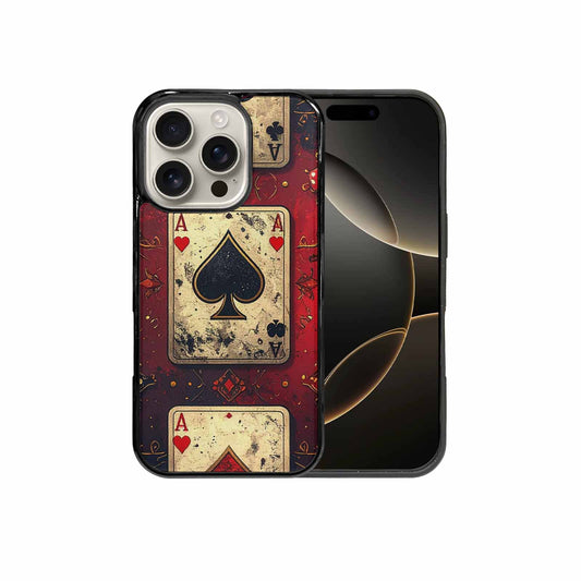 iPhone 16 Pro Case — Playing Card Suits Pattern Poker Chips, Custom Art Phone Cover