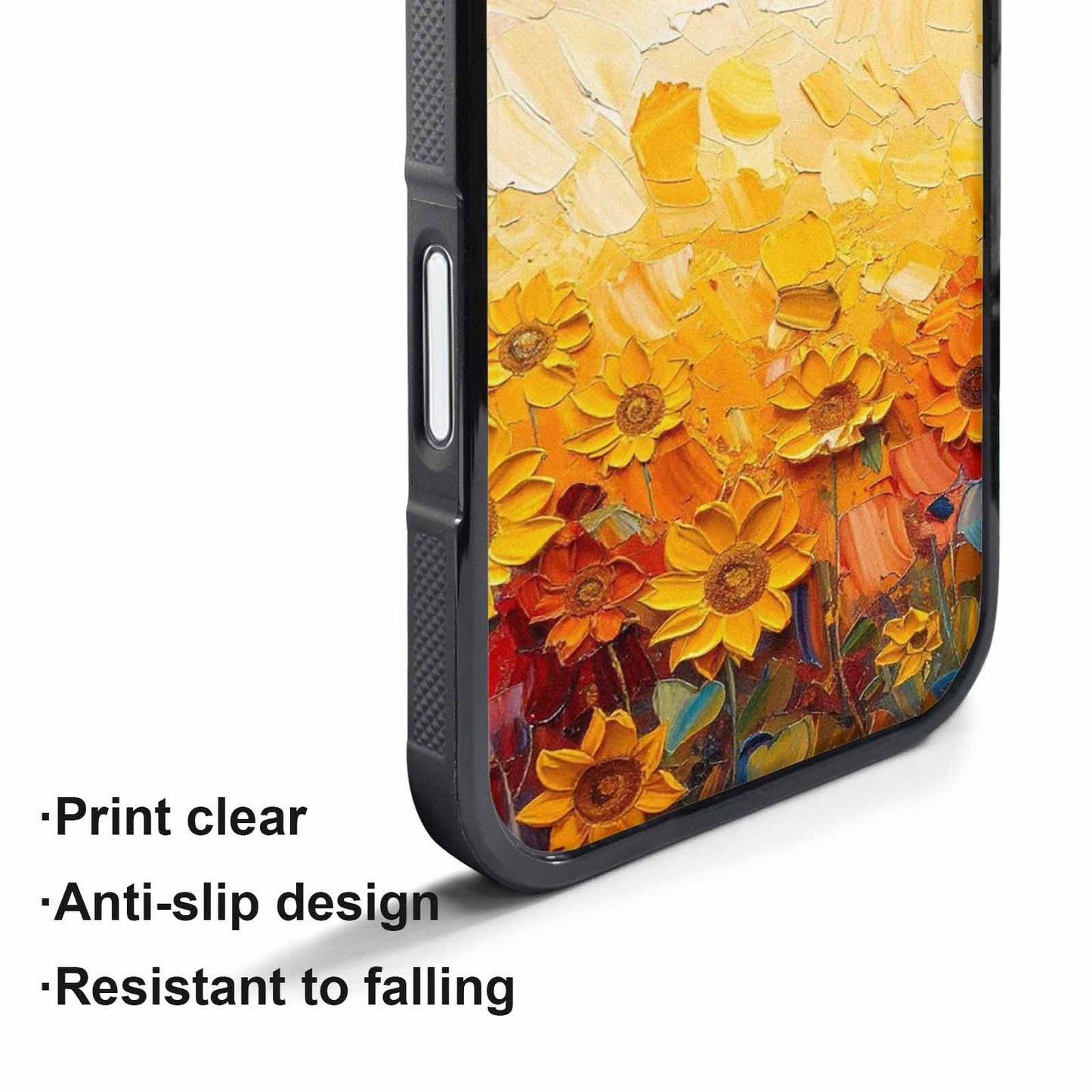 iPhone 17 Pro Max Case — Impressionist Sunflower Brushstroke Pattern Floral, Custom Made Phone Cover