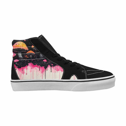 MEN'S Rainbow Drip Mushrooms High Top Canvas Grunge Shoes