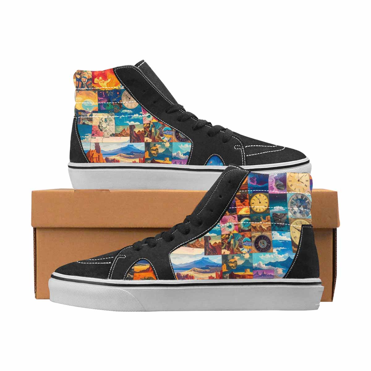 WOMEN'S Surrealist Full Color High Top Canvas Artist-designed Cottagecore Custom Art Shoes