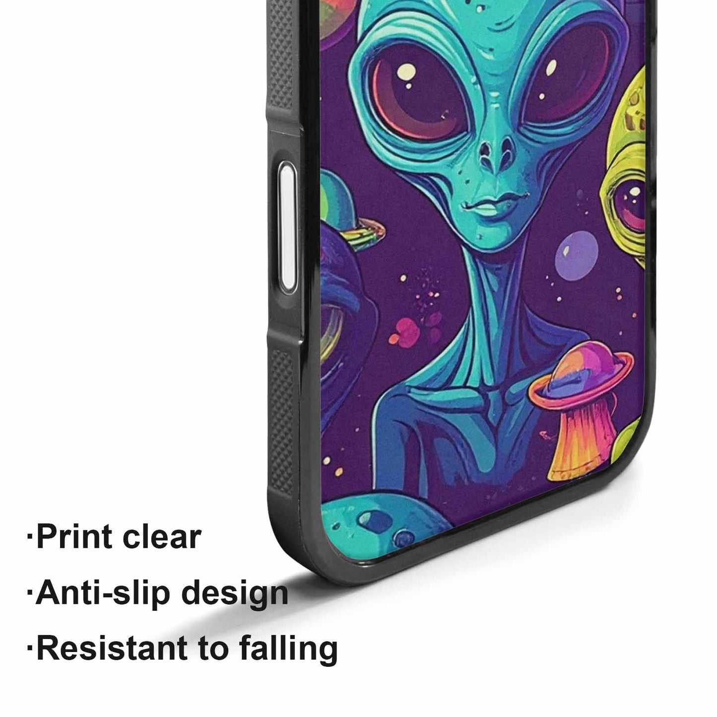 iPhone 17 Case — Alien Ufo Cartoon Art Alien Scifi, Custom Art Phone Cover
