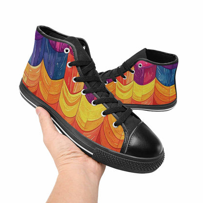 MEN'S Transgender Flag Color High Top Canvas Vivid Custom Sneakers