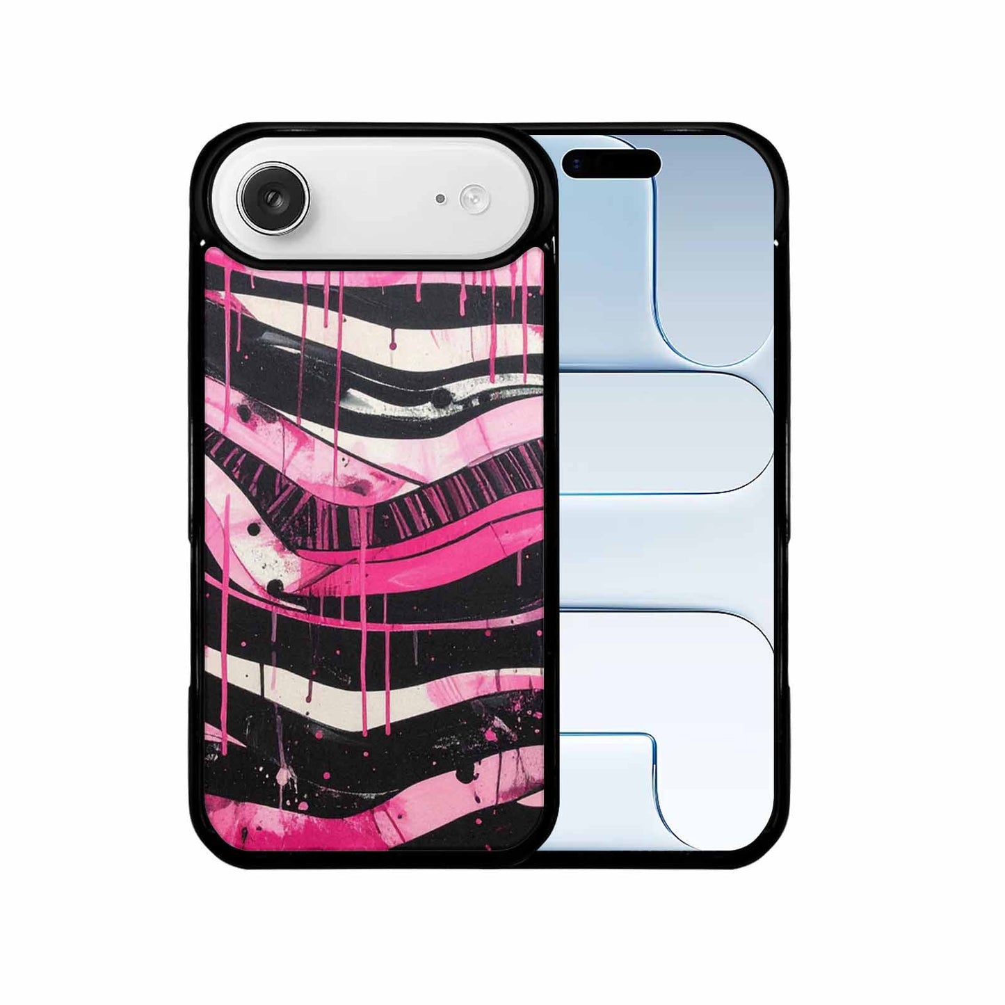 iPhone 17 Air Case — Black Pink Ink Zebra Stripe Animal, Custom Made Phone Cover