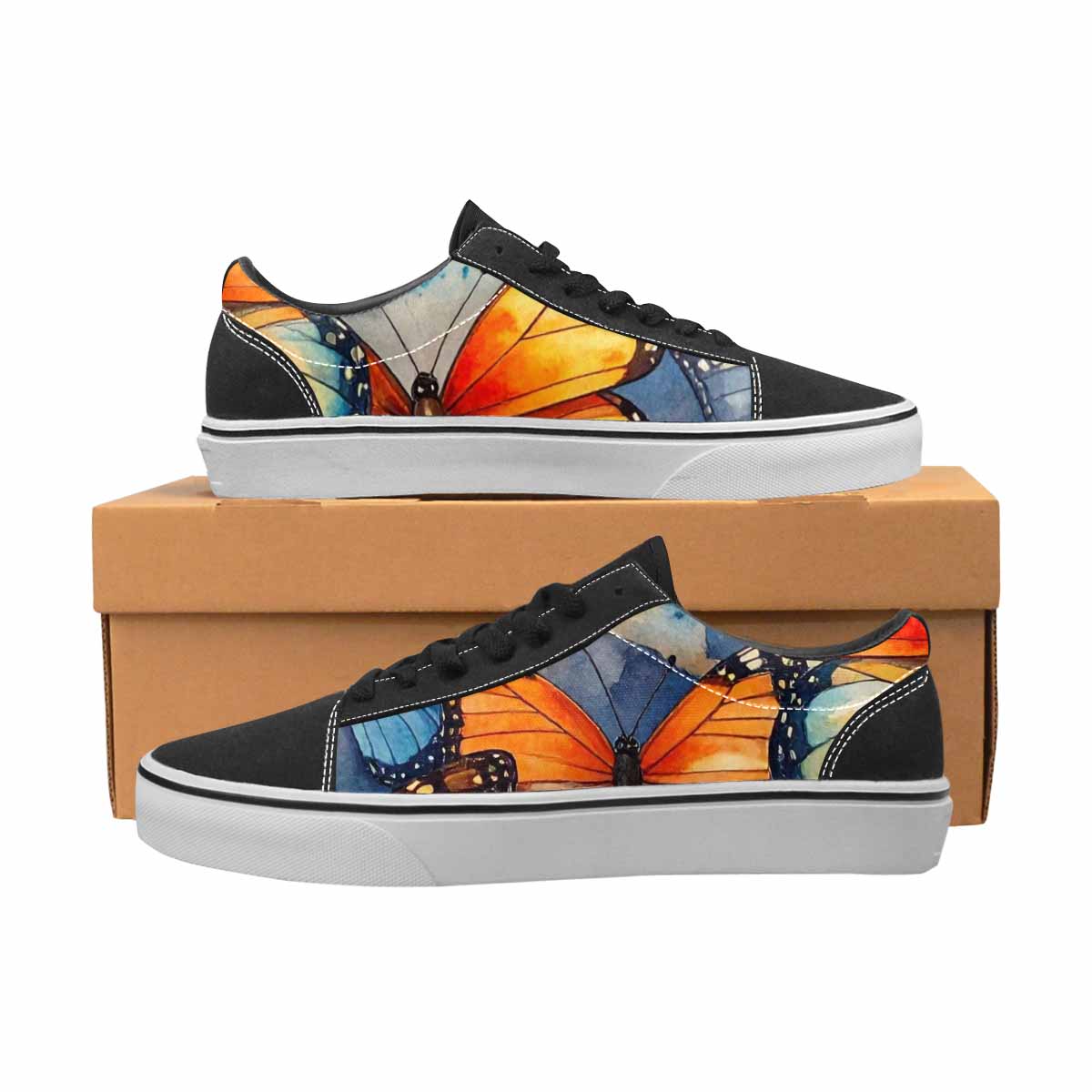 MEN'S Butterfly Wing Canvas Lace-Up Neon Fantasy Custom Sneakers