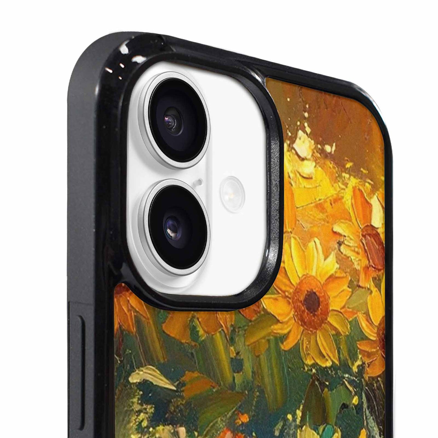 iPhone 17 Case — Impressionist Sunflower Brushstroke Pattern Floral, Custom Printed Phone Case