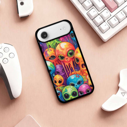 iPhone 17 Air Case — Melting Aliens Pattern Hundreds Of Alien, Custom Phone Case