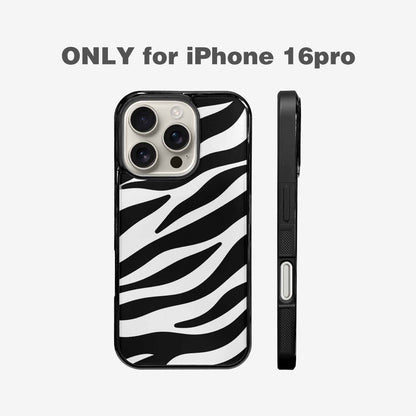 iPhone 16 Pro Case — Zebra Print Black White Custom, Customized Protective Case