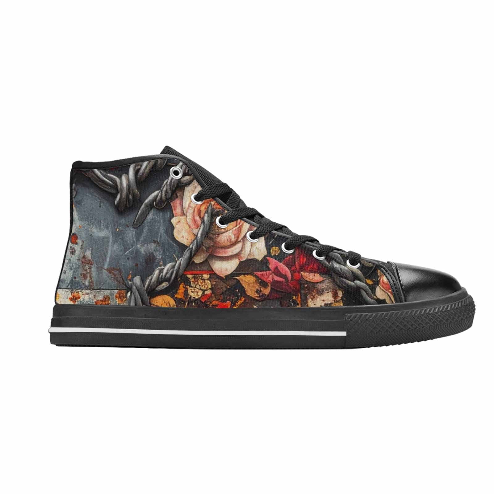 MEN'S Barbed Wire Chain High Top Canvas Neon Fantasy Custom Shoes