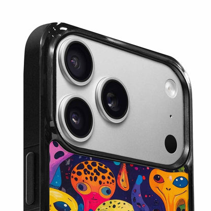 iPhone 17 Pro Case — Melting Aliens Pattern Hundreds Of Alien, Custom Printed Phone Case