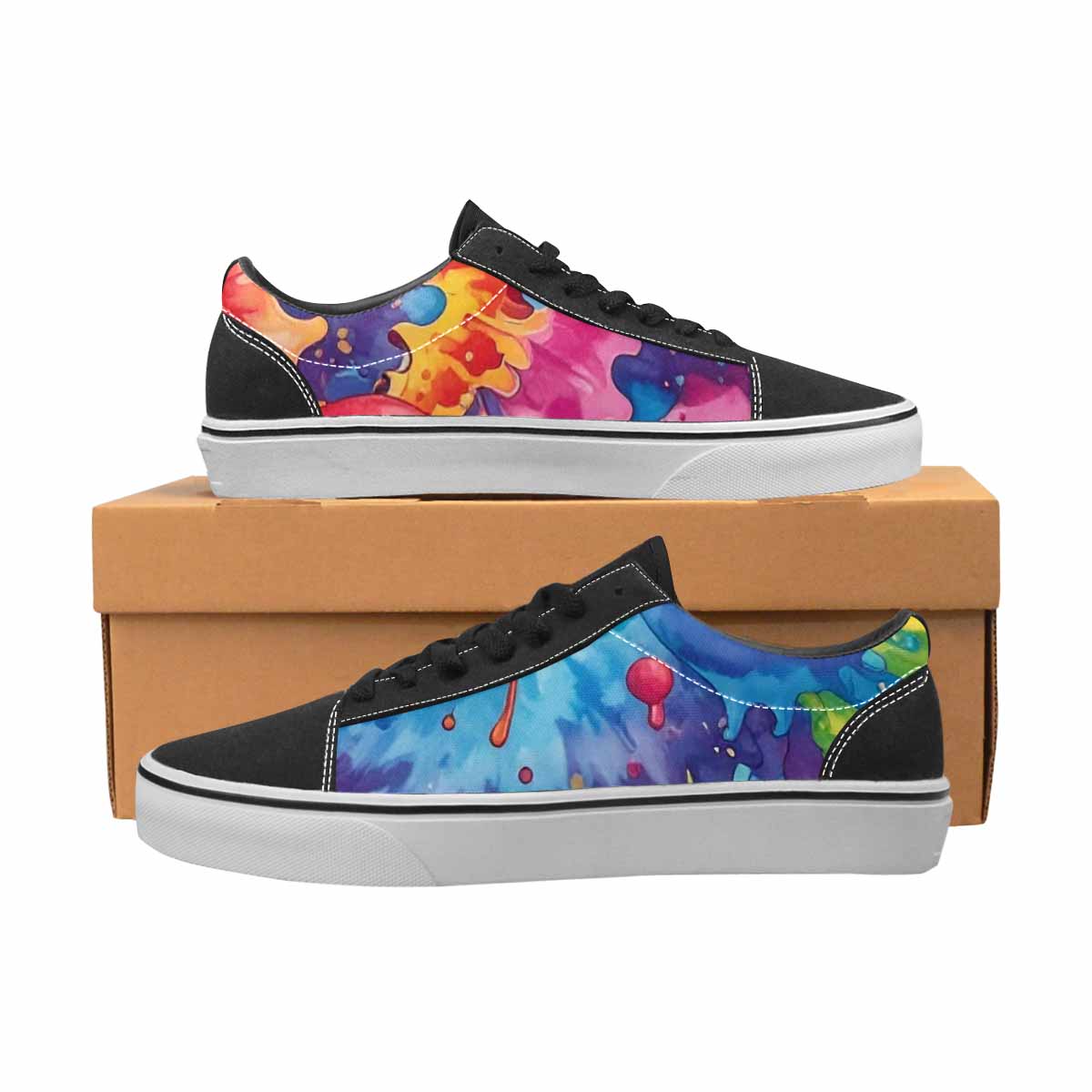 WOMEN'S Smiley Facessmiley Faces  Lace-Up Canvas Neon Fantasy Shoes