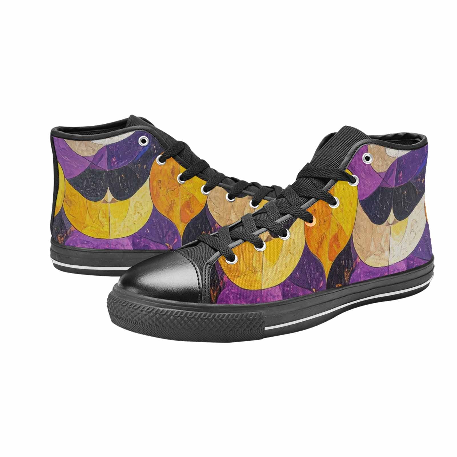 MEN'S Nonbinary Flag Color High Top Canvas Vivid Custom Sneakers