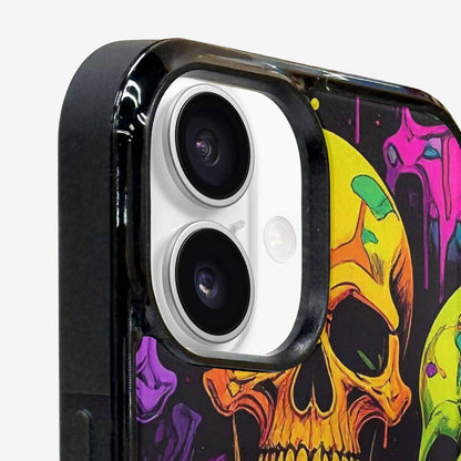iPhone 16 Plus Case — Vibrant Camo 1000\'s Of Skeletons Neon, Original Design Phone Case
