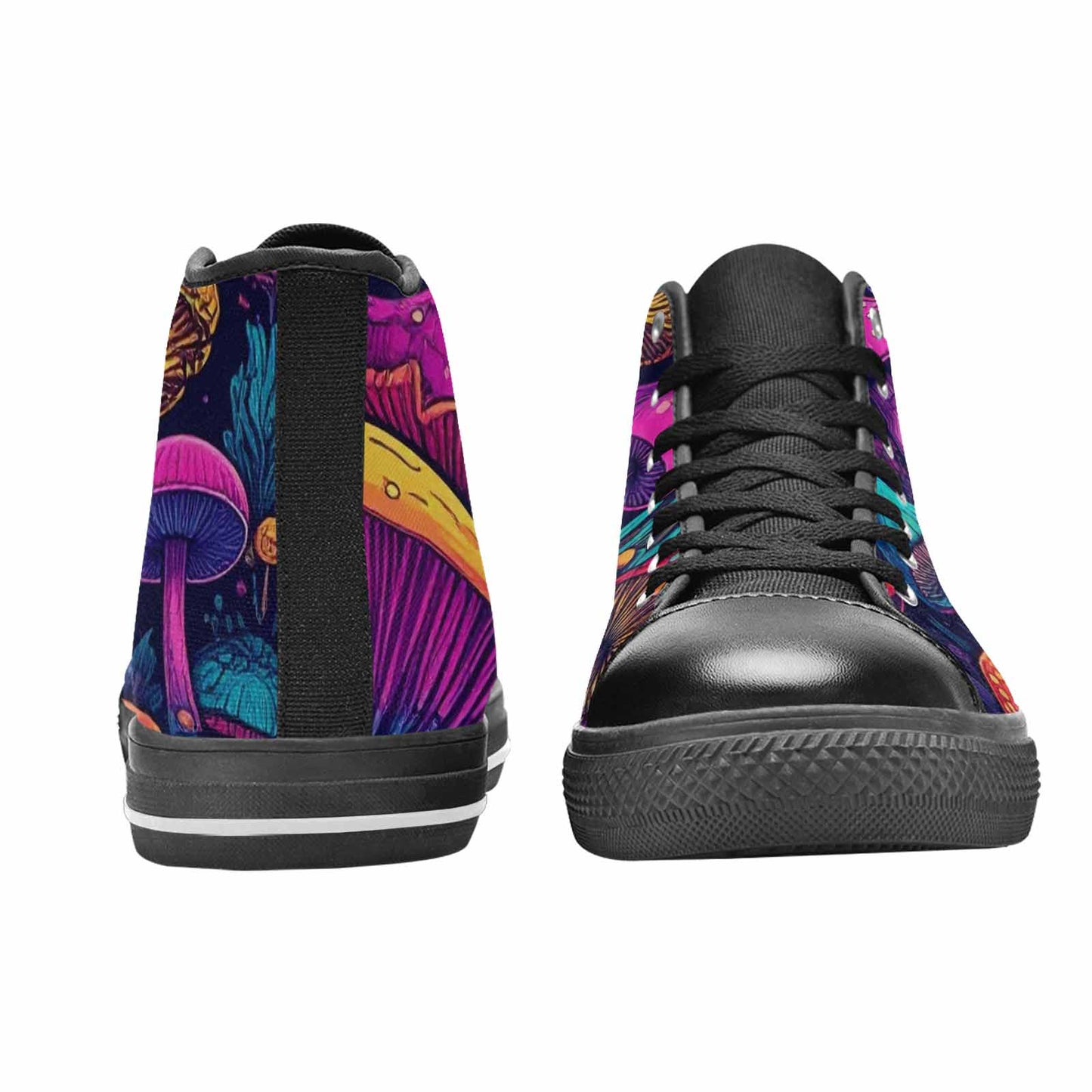 MEN'S Psychedelic Mushroom High Top Canvas Surreal Custom Shoes