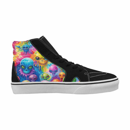 MEN'S Aliens  Tie Dye High Top Canvas Surreal Custom Shoes