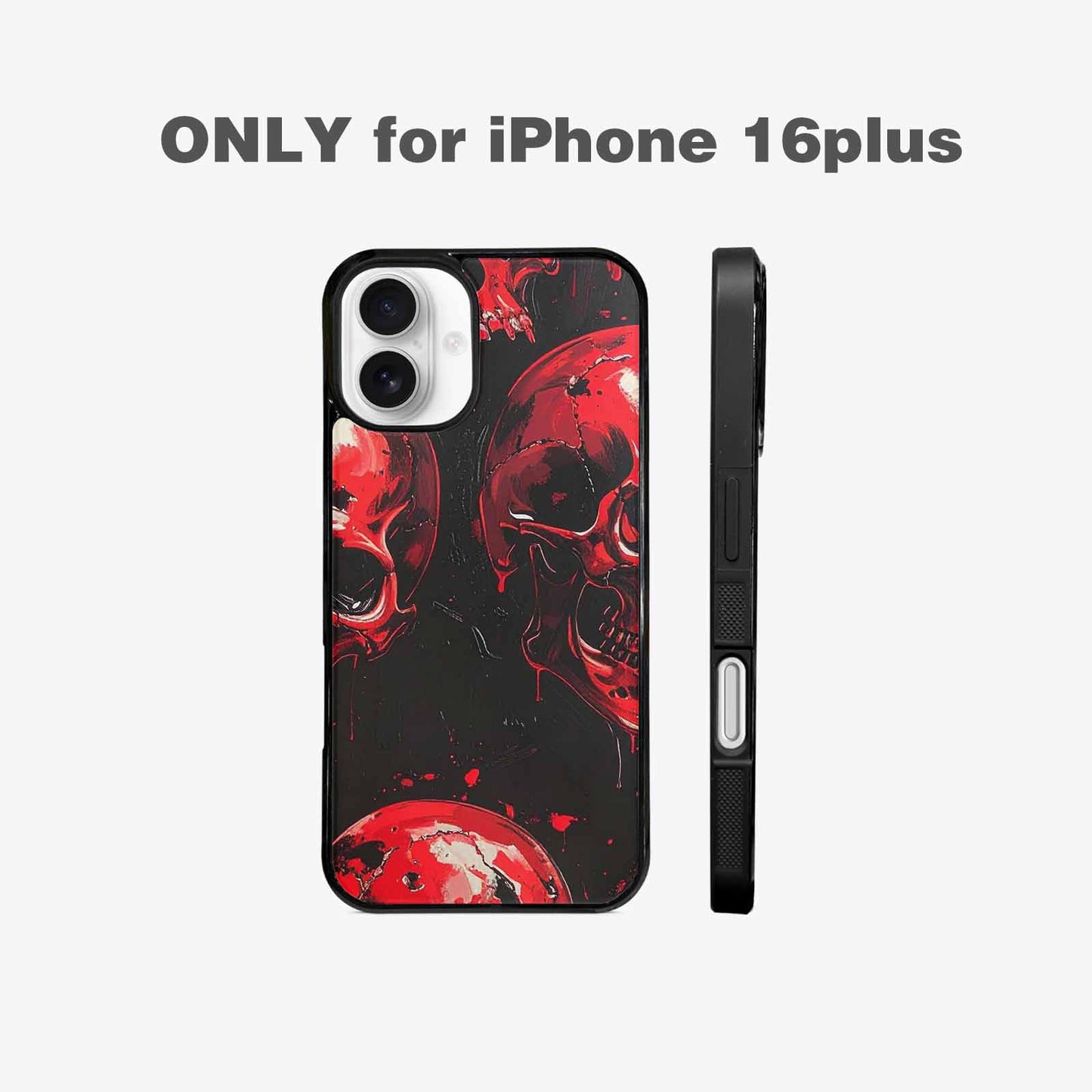 iPhone 16 Plus Case — 1000\'s Of Skulls Overlapping Eachother Everywhere, Custom Phone Case