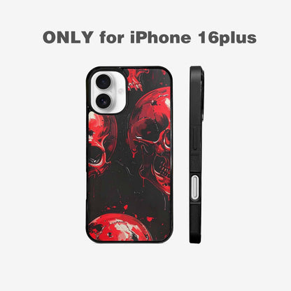iPhone 16 Plus Case — 1000\'s Of Skulls Overlapping Eachother Everywhere, Custom Phone Case