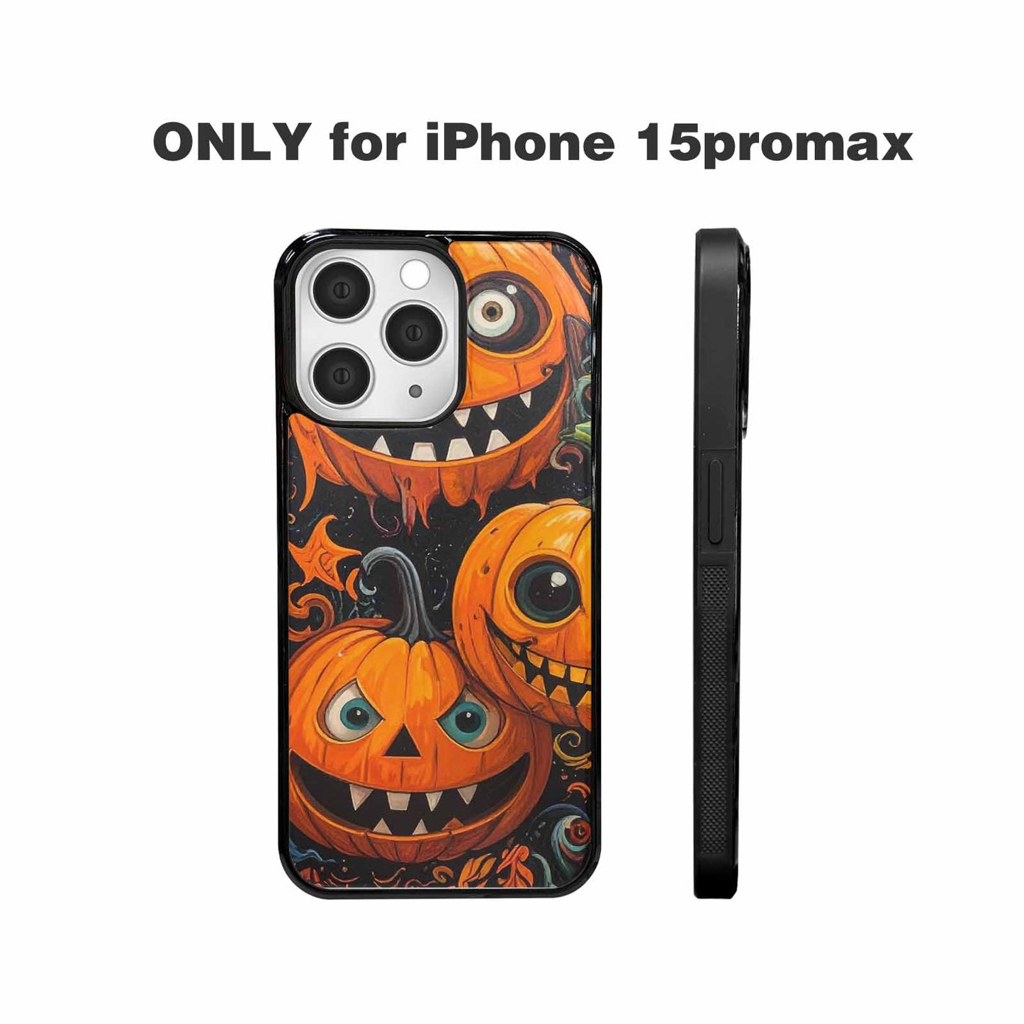 iPhone 15 Pro Max Case — Cartoon Pumpkin Monster, Custom Made Phone Cover