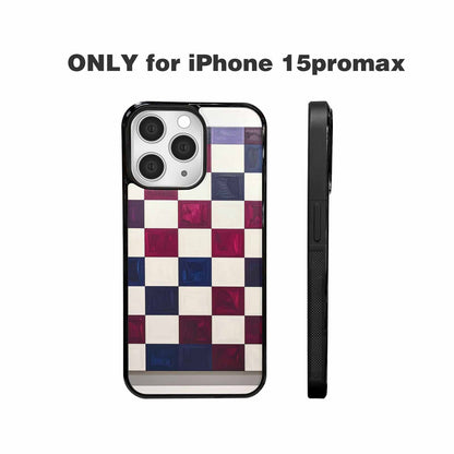 iPhone 15 Pro Max Case — Checkerboard Print, Custom Phone Case