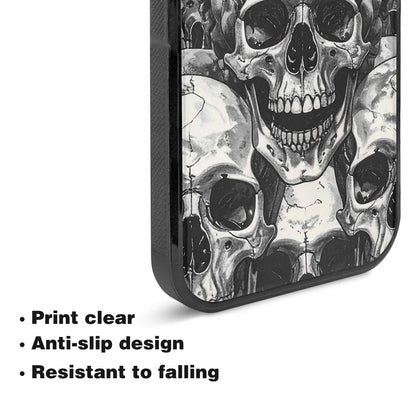 iPhone 15 Plus Case — Tessellated Human Skulls Custom, Unique Phone Case Design