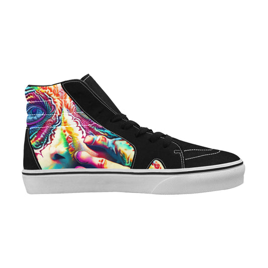 WOMEN'S Psychedelic Art Tie Dye High Top Skateboarding Dreamcore Custom Shoes