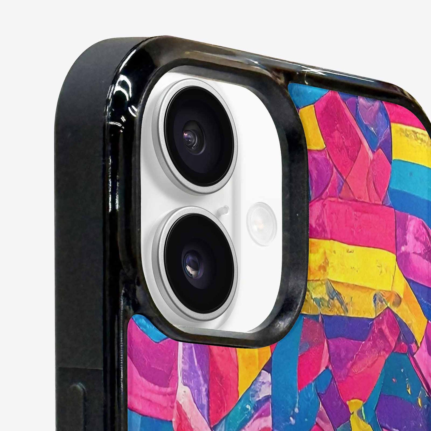 iPhone 16 Plus Case — Pansexual Flag Color Theme Small Rainbow, Custom Phone Case