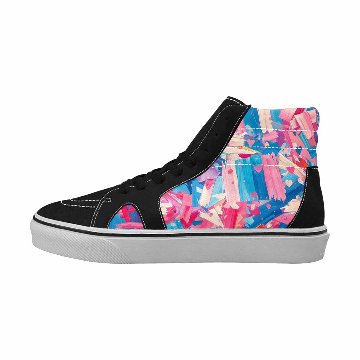 MEN'S Transgender Pride Flag High Top Canvas Kaleidoscope Custom Sneakers