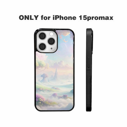 iPhone 15 Pro Max Case — Surrealist Dreamscape Illustration Pattern, Custom Art Phone Cover