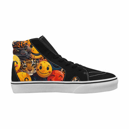 MEN'S Smiley Faces High Top Canvas Dark Academia Custom Sneakers
