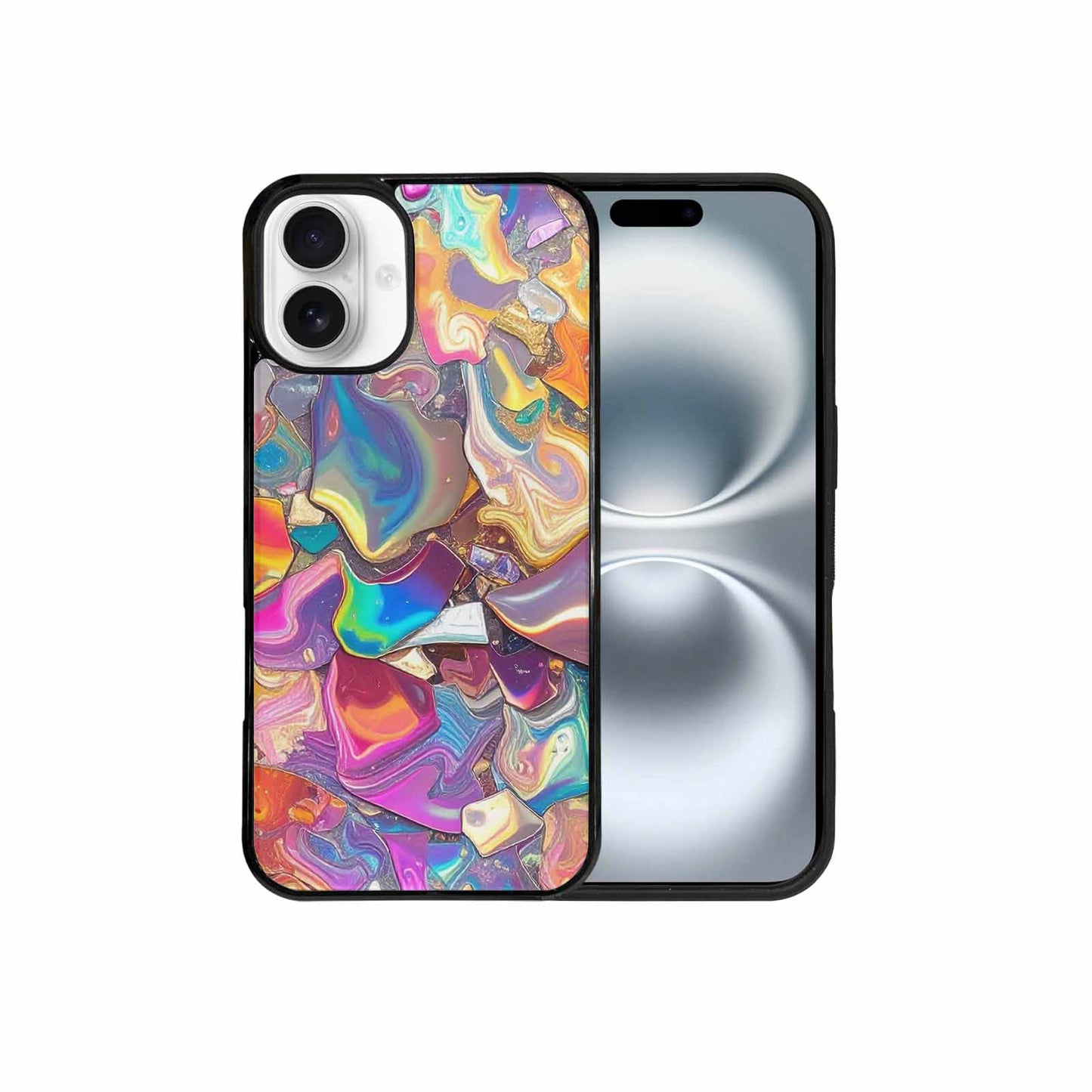 iPhone 16 Plus Case — Holographic Iridescent Shimmer Pattern Hundreds Of, Unique Phone Case Design