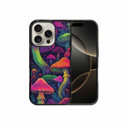 iPhone 16 Pro Case — Mushroom Psychedelic Art Seamless Pattern Vibrant, Unique Phone Case Design