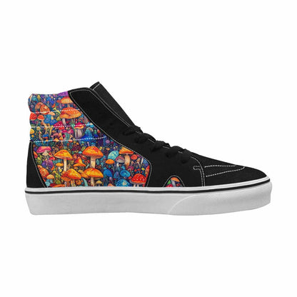 MEN'S Mushrooms (general) Mushrooms Pa High Top Canvas Cottagecore Sneakers
